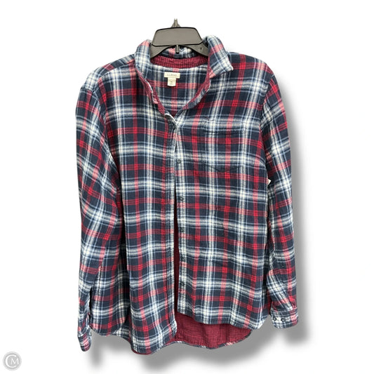 Blouse Long Sleeve By L.l. Bean In Plaid Pattern, Size: Xl