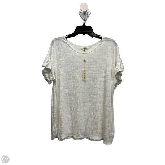 Top Short Sleeve Basic By Max Studio In White, Size: 1x