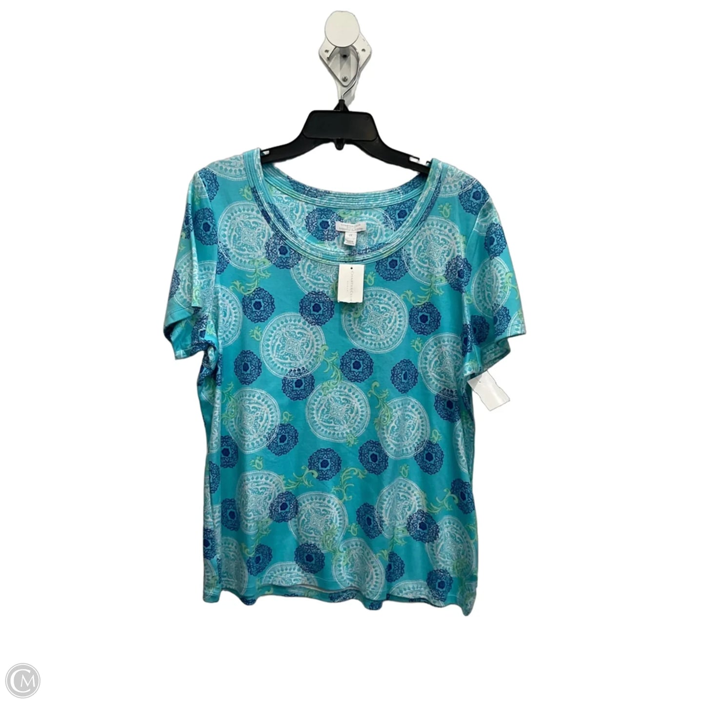 Top Short Sleeve By Charter Club In Blue, Size: 1x