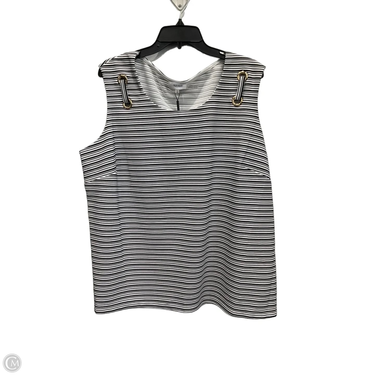 Top Sleeveless By Calvin Klein In Striped Pattern, Size: 1x