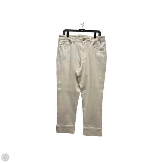 Jeans Straight By J. Jill In Cream Denim, Size: 12
