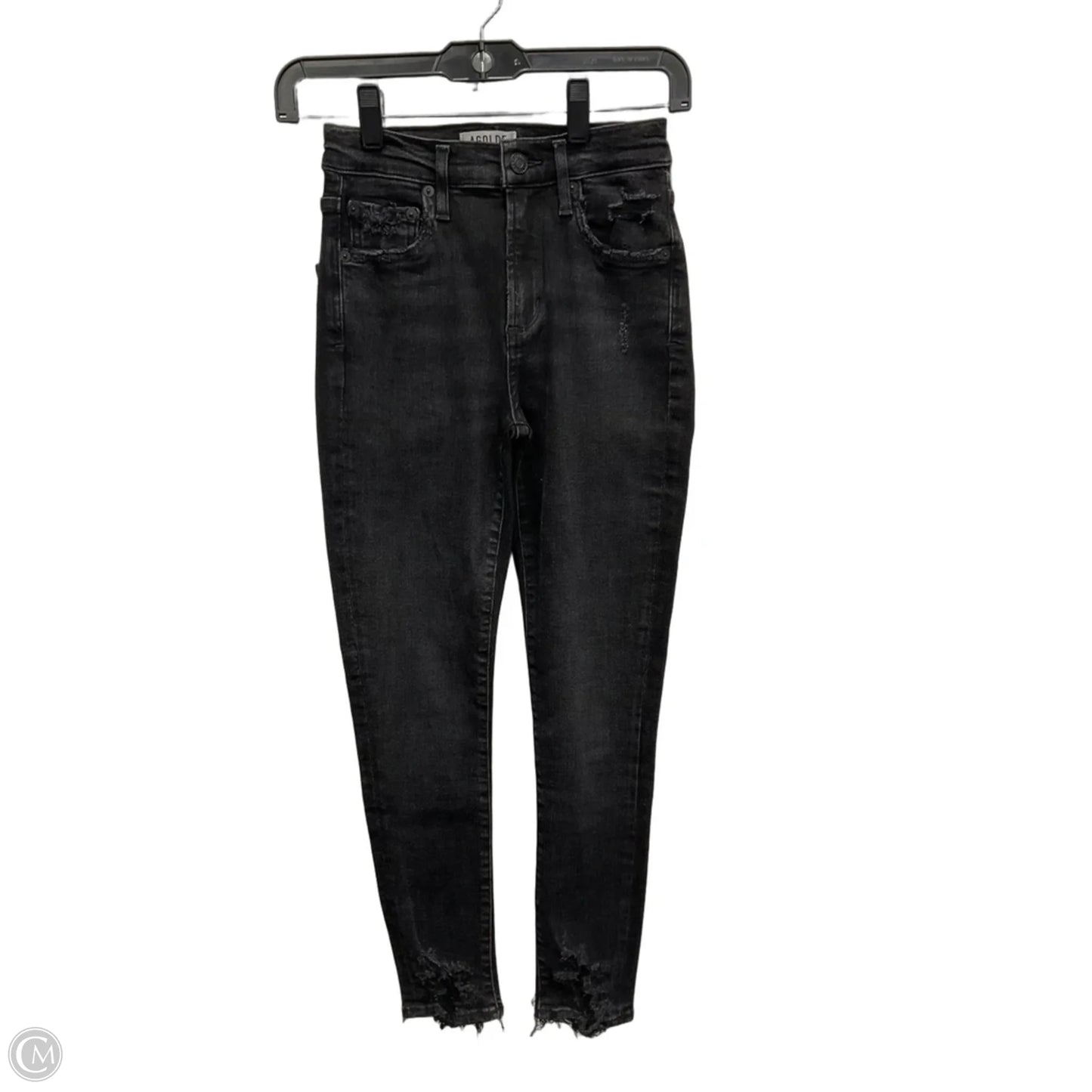 Jeans Skinny By Agolde In Black Denim, Size: 2