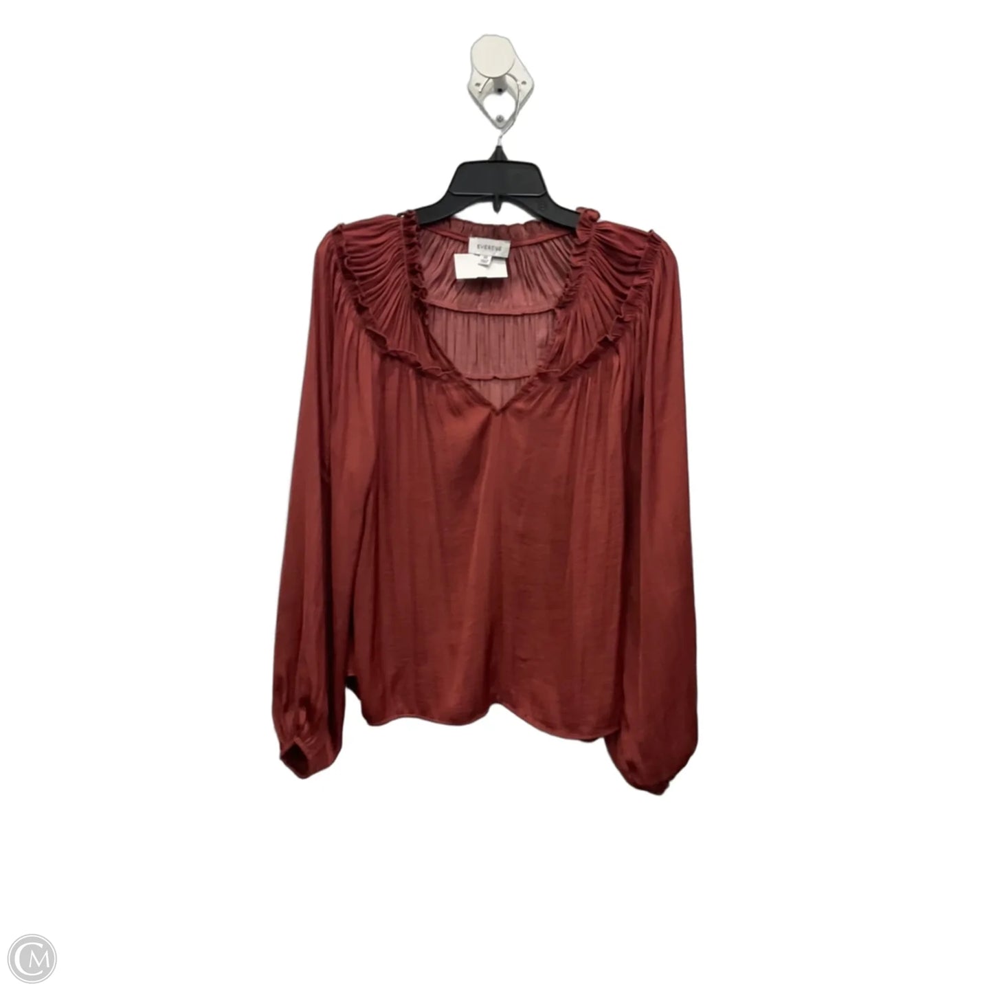 Top Long Sleeve By Evereve In Pink, Size: Xs