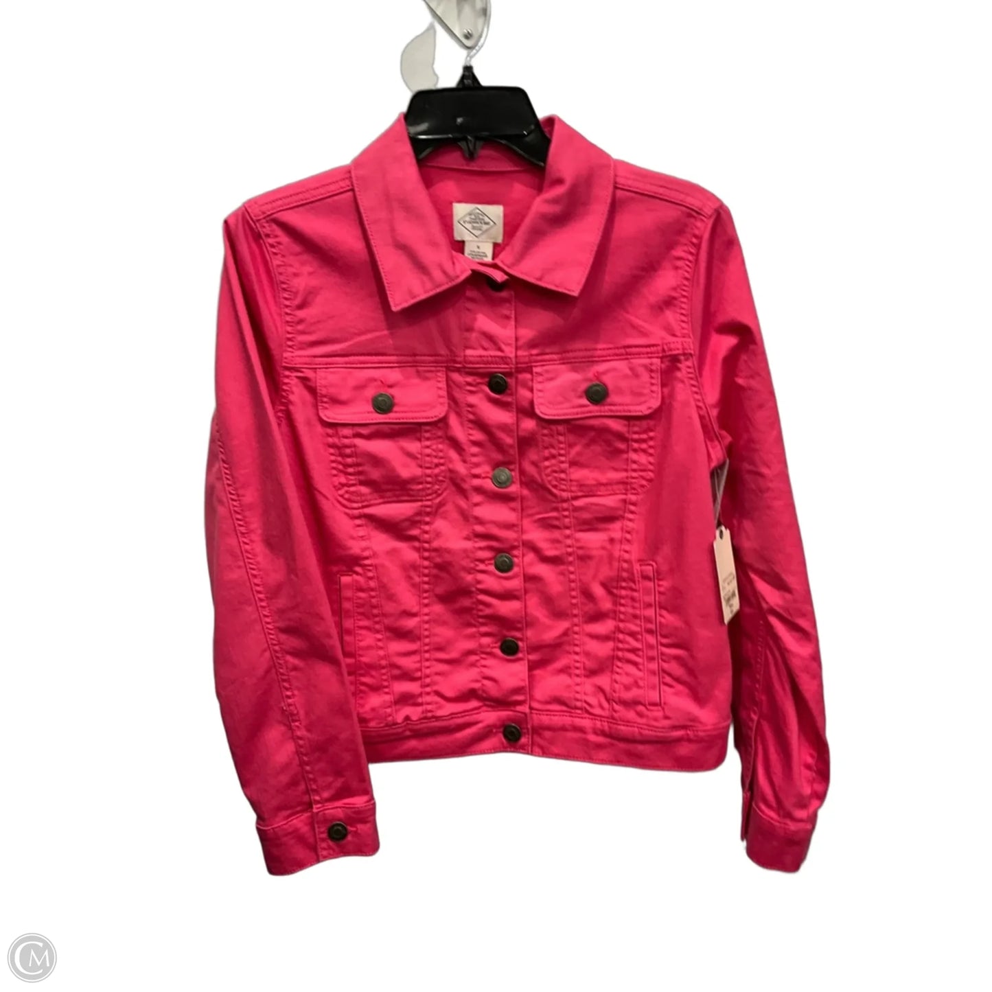 Jacket Denim By St Johns Bay In Pink Denim, Size: S