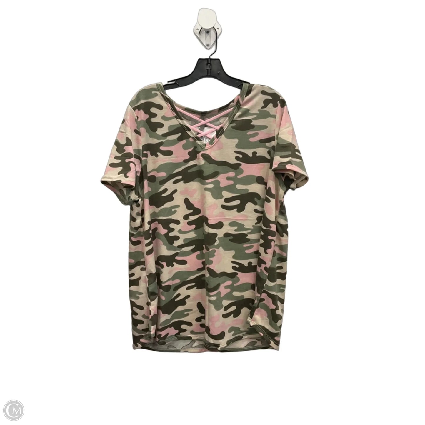 Top Short Sleeve By Clothes Mentor In Camouflage Print, Size: Xl