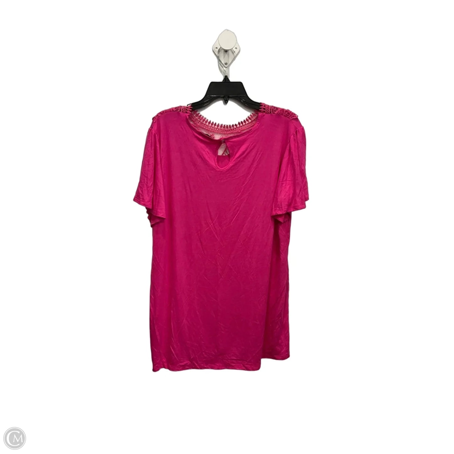 Top Short Sleeve Basic By Heimish Usa In Pink, Size: 1x