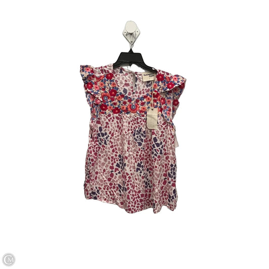 Top Short Sleeve By Savanna Jane In Floral Print, Size: L