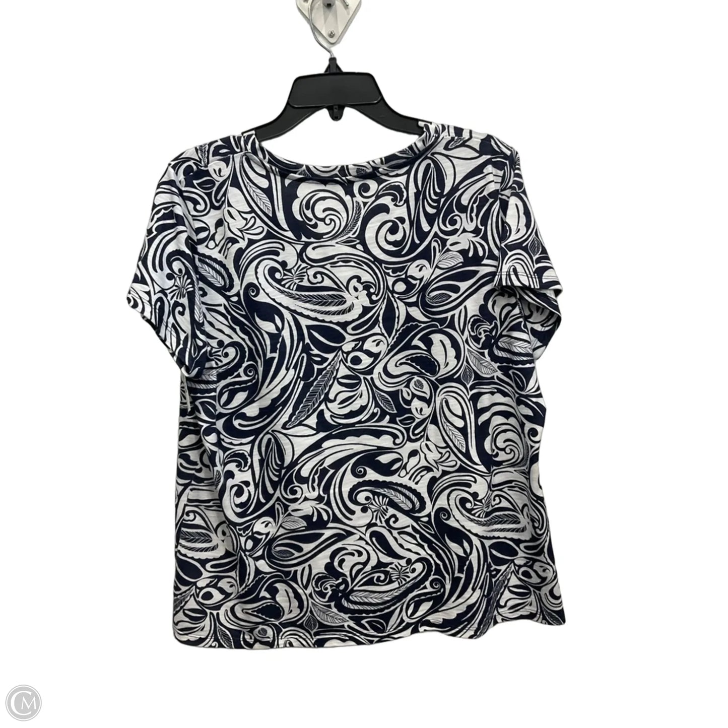 Top Short Sleeve By Talbots In Brown & White, Size: Xl