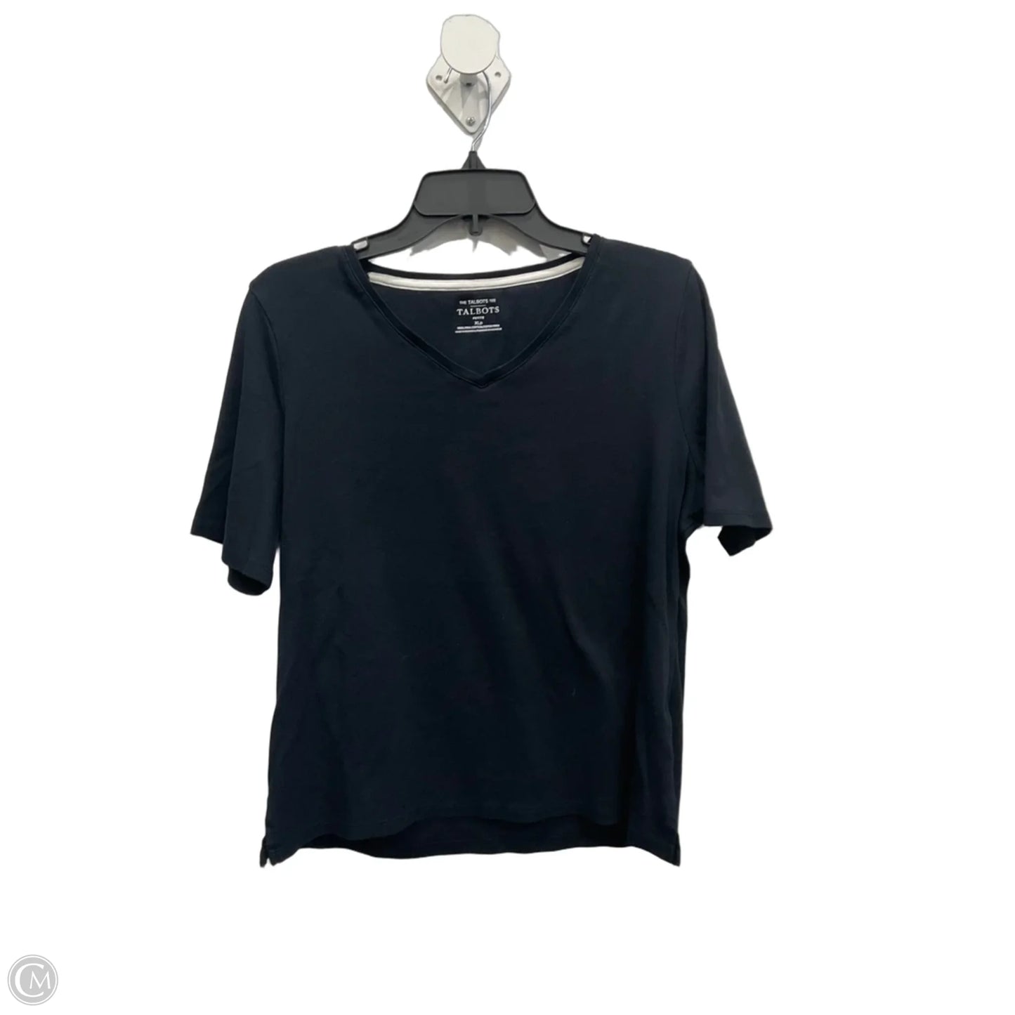 Top Short Sleeve Basic By Talbots In Black, Size: Xlp
