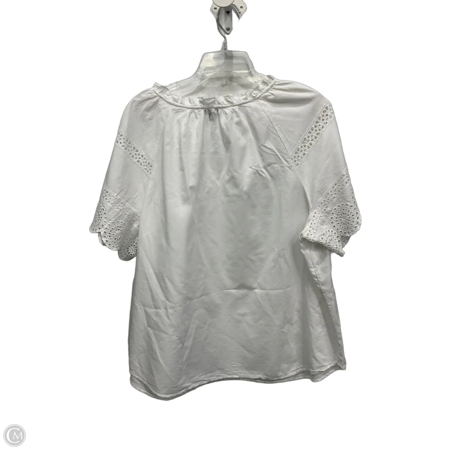 Top Short Sleeve By Talbots In White, Size: Xl