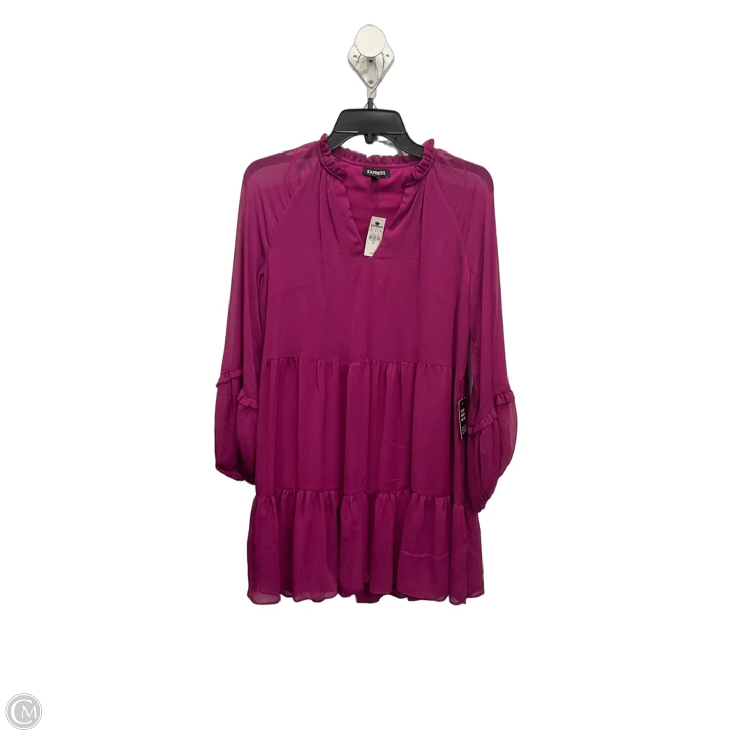 Top Long Sleeve By Express In Purple, Size: Xs