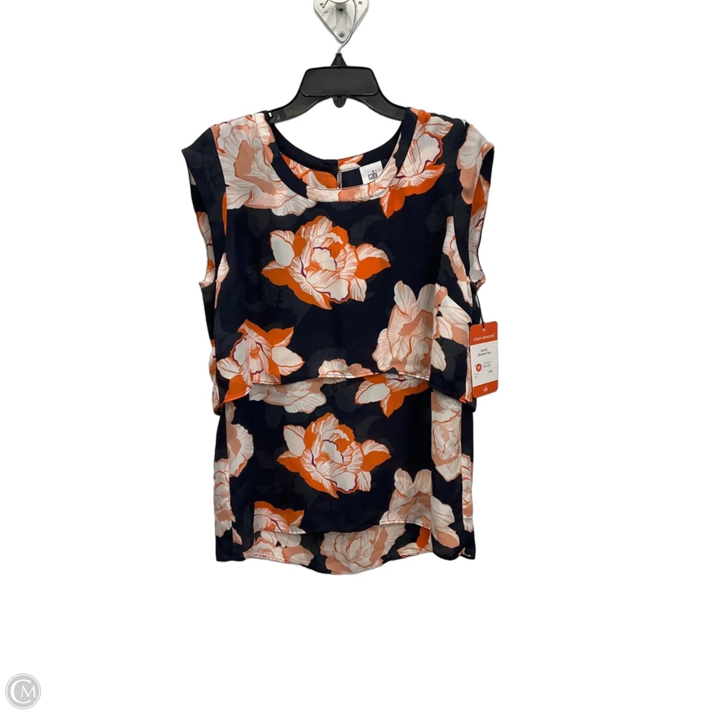 Top Sleeveless By Cabi In Floral Print, Size: M