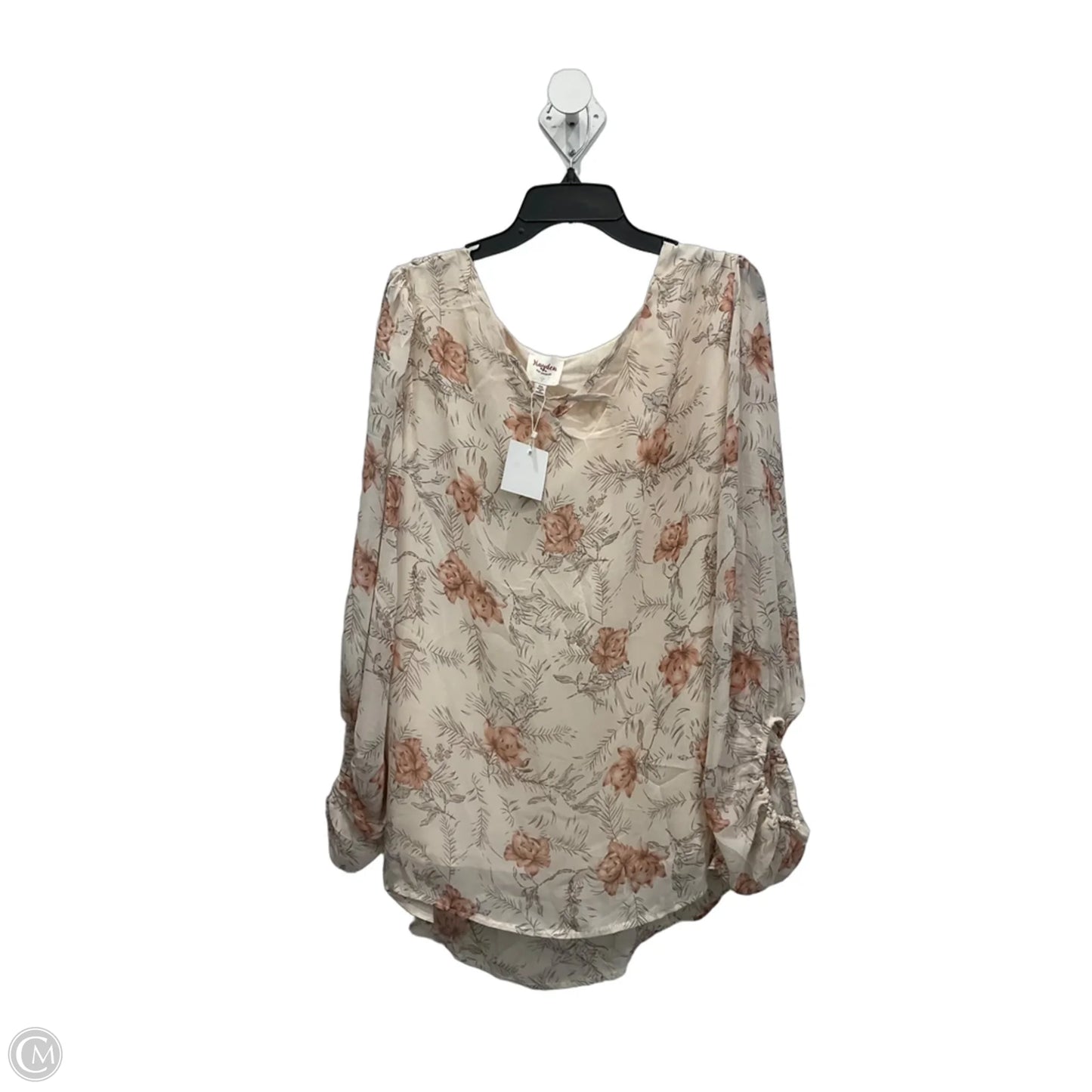 Top Long Sleeve By Hayden La In Floral Print, Size: 2x