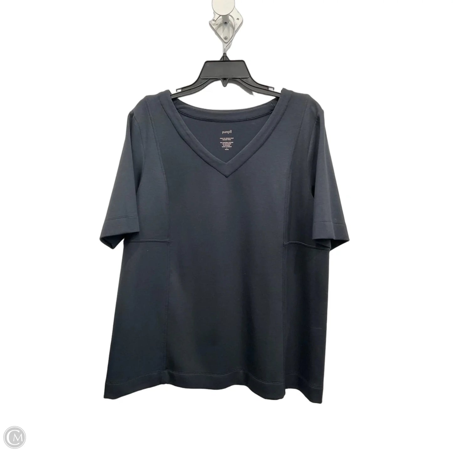 Top Short Sleeve By Pure Jill In Grey, Size: Lp