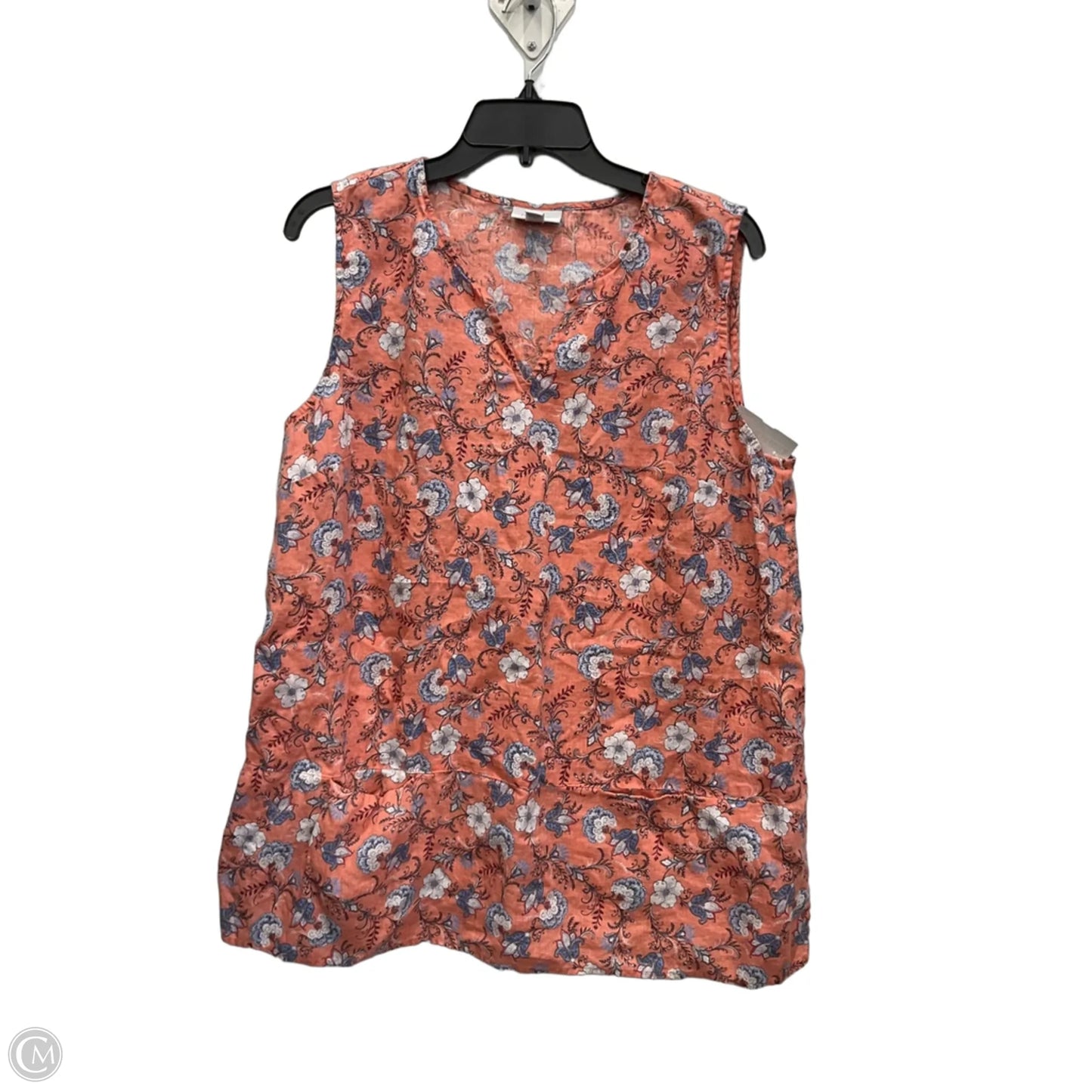 Top Sleeveless By J. Jill In Floral Print, Size: L