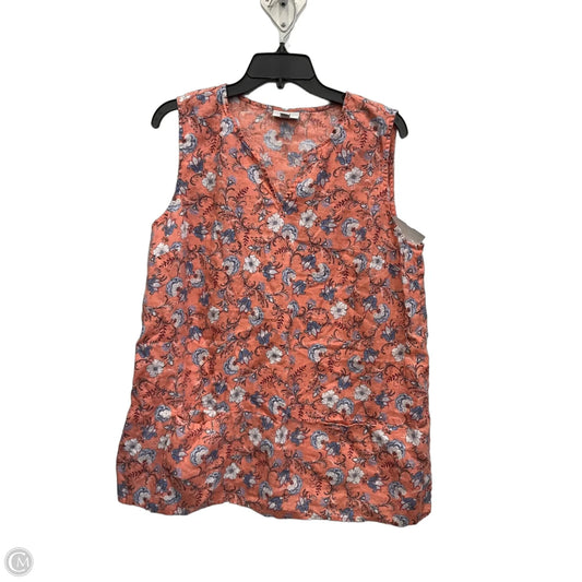Top Sleeveless By J. Jill In Floral Print, Size: L