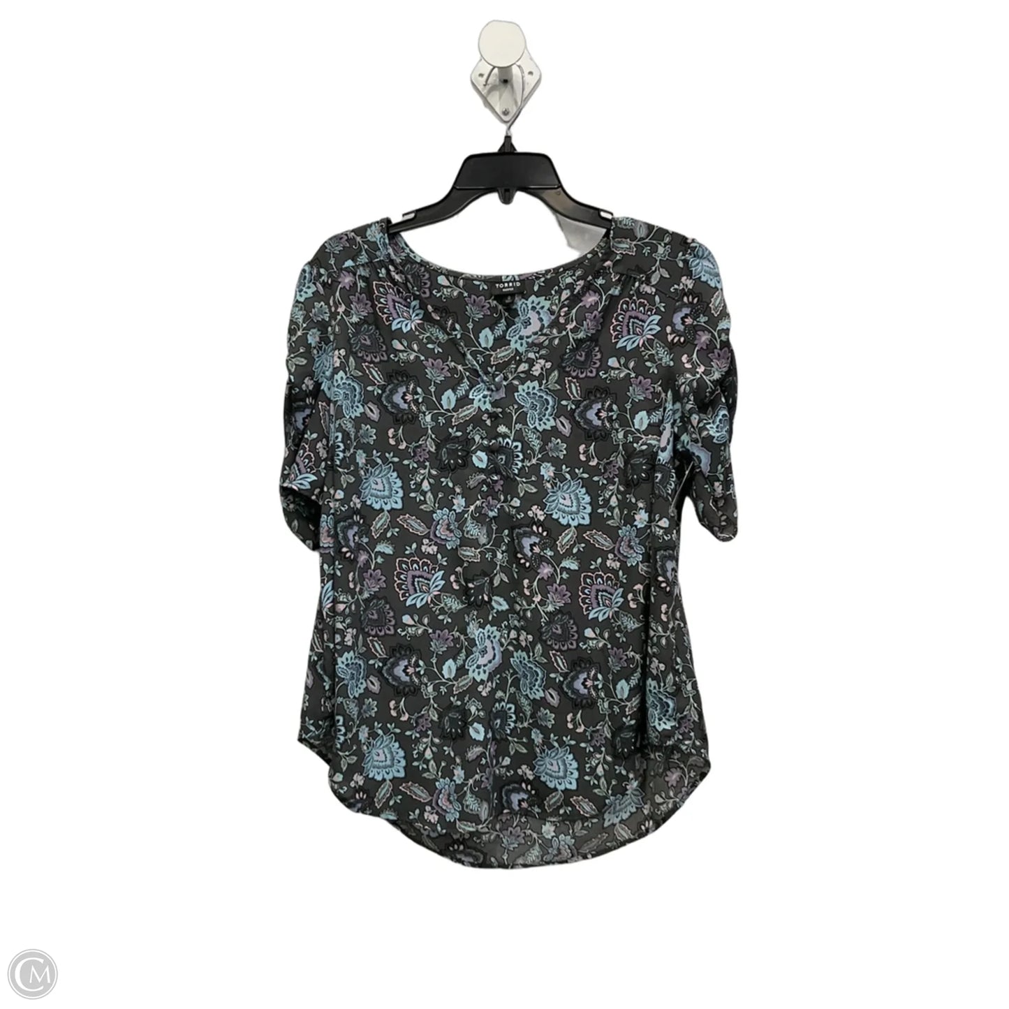 Top Short Sleeve By Torrid In Floral Print, Size: L