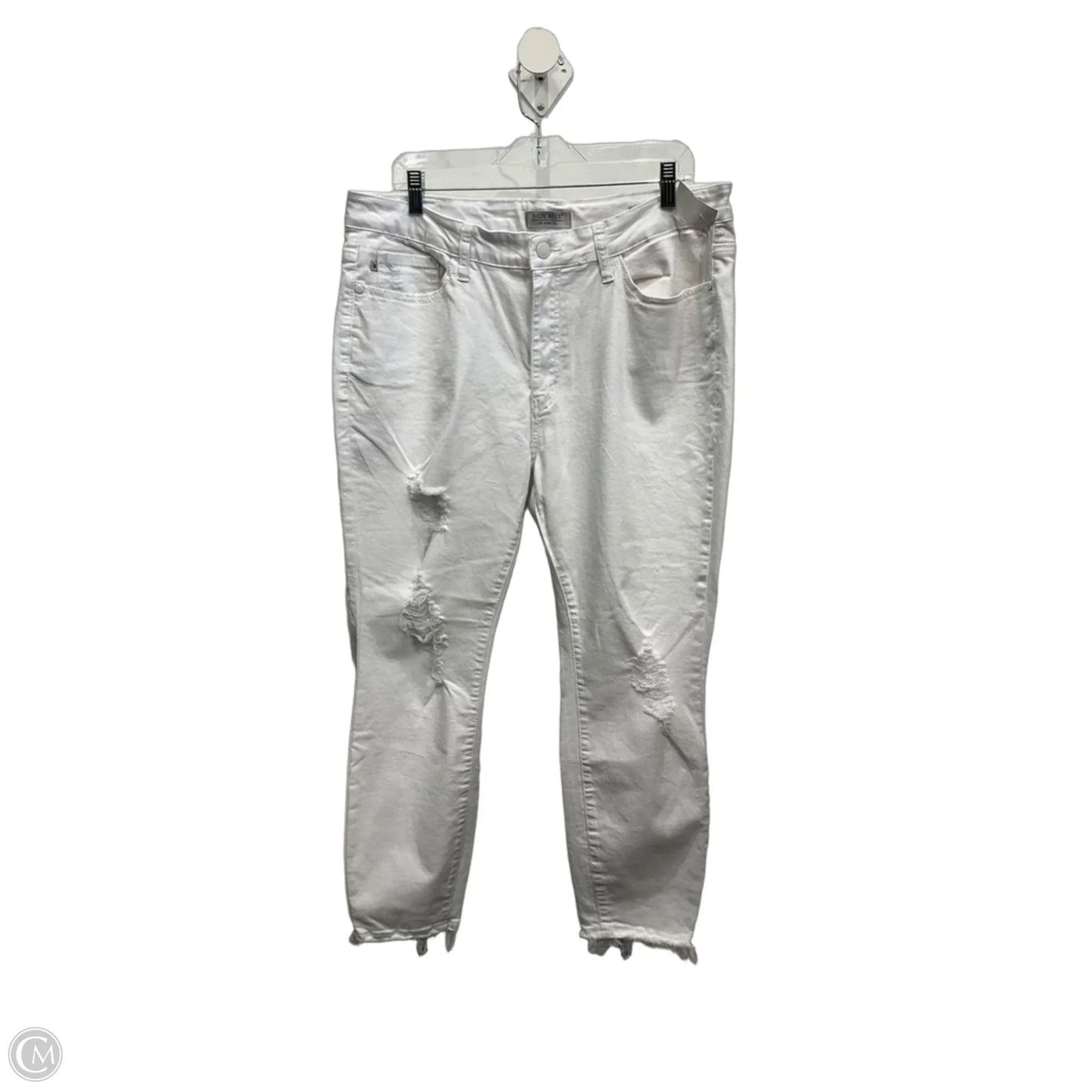 Jeans Skinny By Judy Blue In White Denim, Size: 18