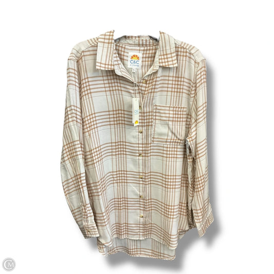 Top Long Sleeve By C And C In Plaid Pattern, Size: Xl