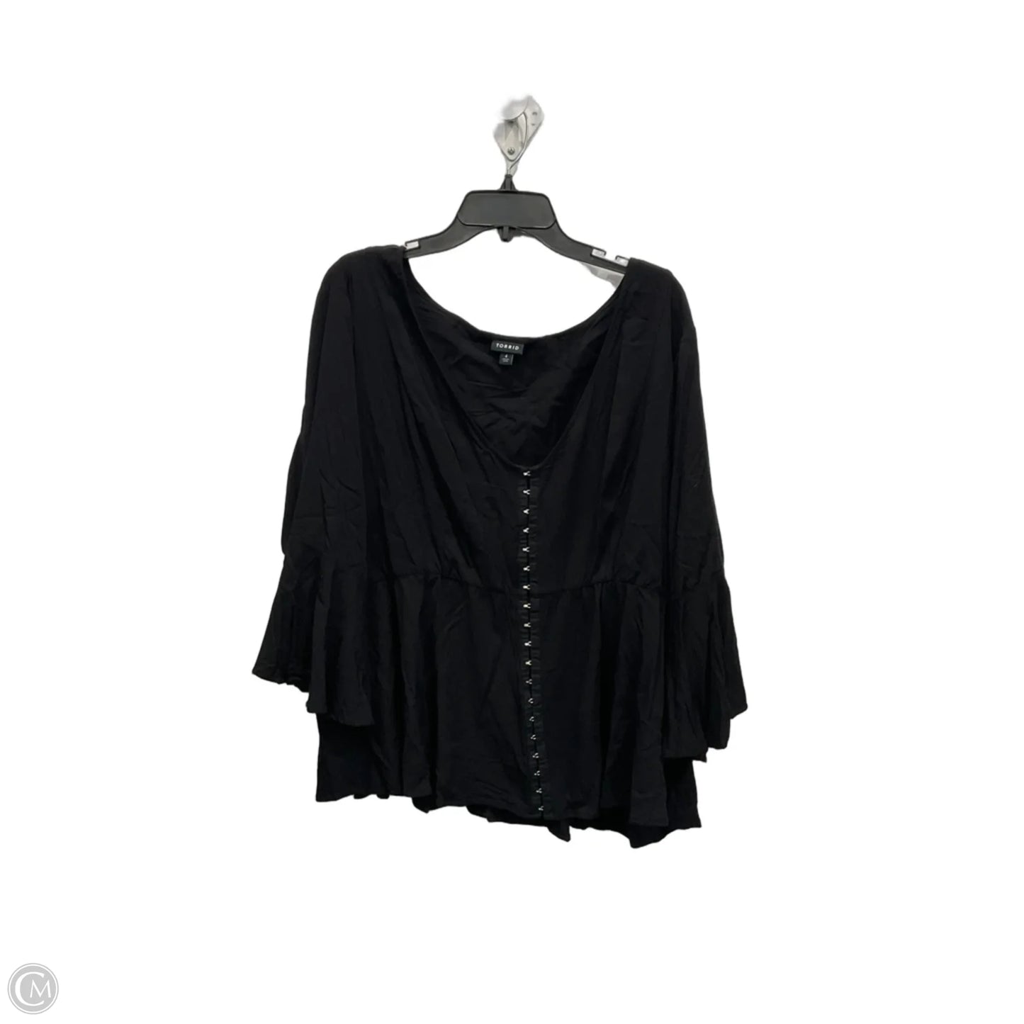 Top 3/4 Sleeve Basic By Torrid In Black, Size: 4x
