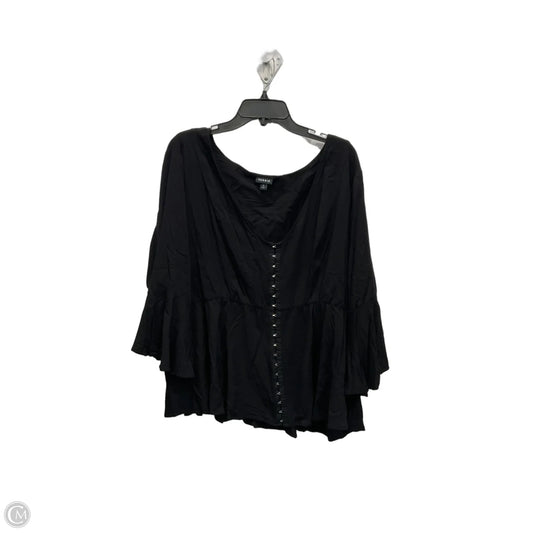 Top 3/4 Sleeve Basic By Torrid In Black, Size: 4x