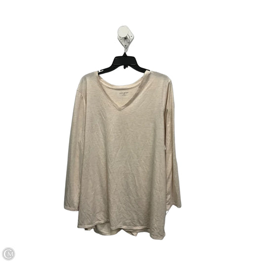 Top Long Sleeve Basic By Lane Bryant In Cream, Size: 3x