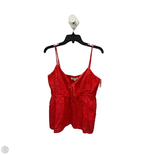 Top Sleeveless By Loft In Coral, Size: M