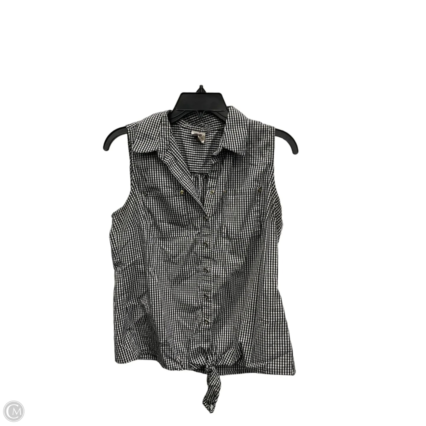 Top Sleeveless By Anne Klein In Black & White, Size: S