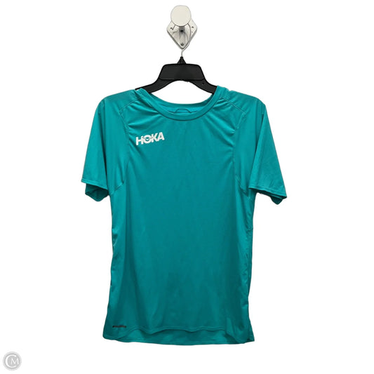 Athletic Top Short Sleeve By Hoka In Blue, Size: M