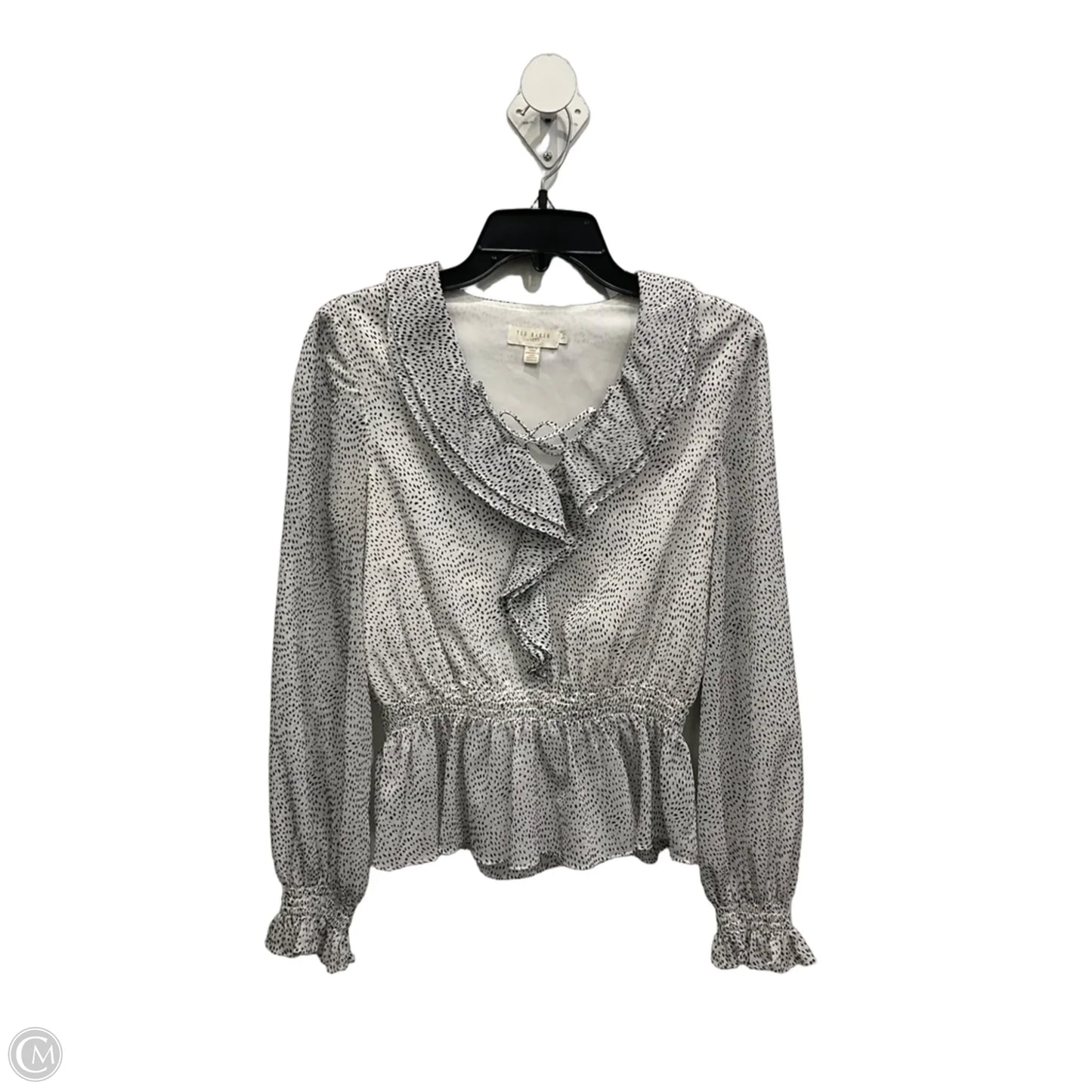 Top Long Sleeve By Ted Baker In Polkadot Pattern, Size: Xs