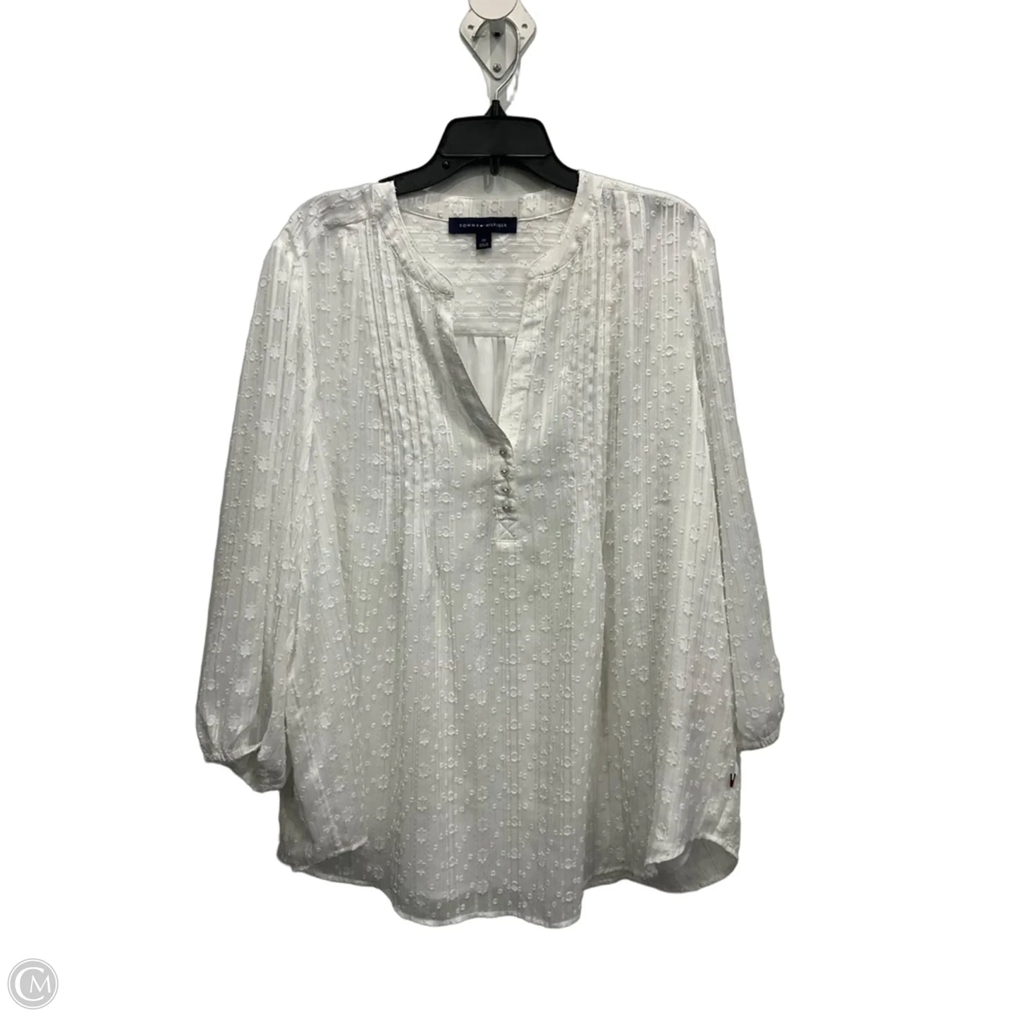 Top Long Sleeve Basic By Tommy Hilfiger In White, Size: 2x
