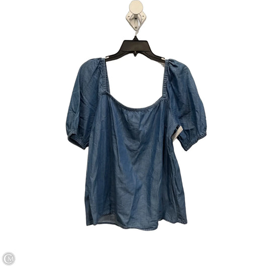 Top Short Sleeve By Michael By Michael Kors In Blue Denim, Size: L