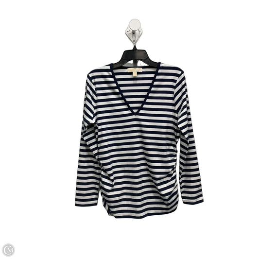 Top Long Sleeve By Michael By Michael Kors In Striped Pattern, Size: L