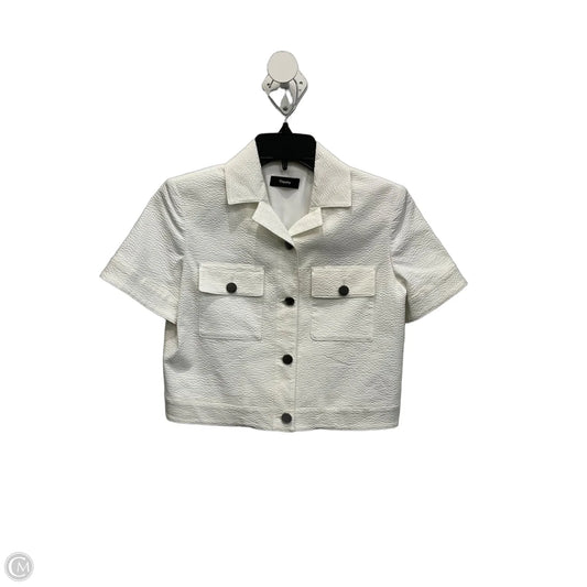 Top Short Sleeve By Theory In White, Size: Xs
