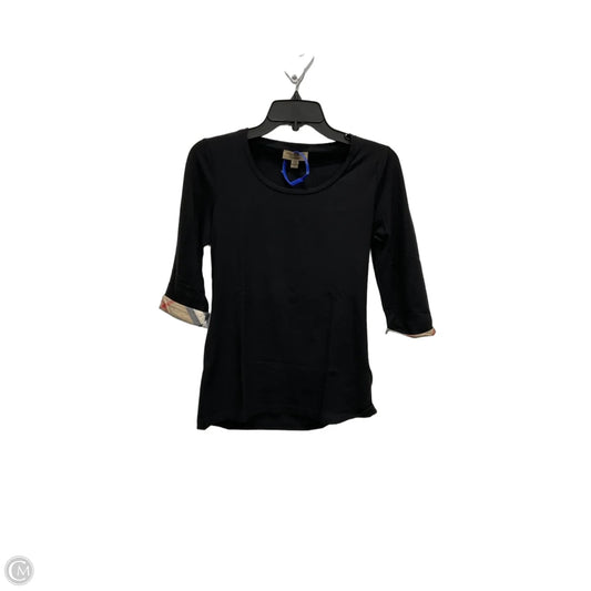 Top Short Sleeve Luxury Designer By Burberry In Black, Size: Sp