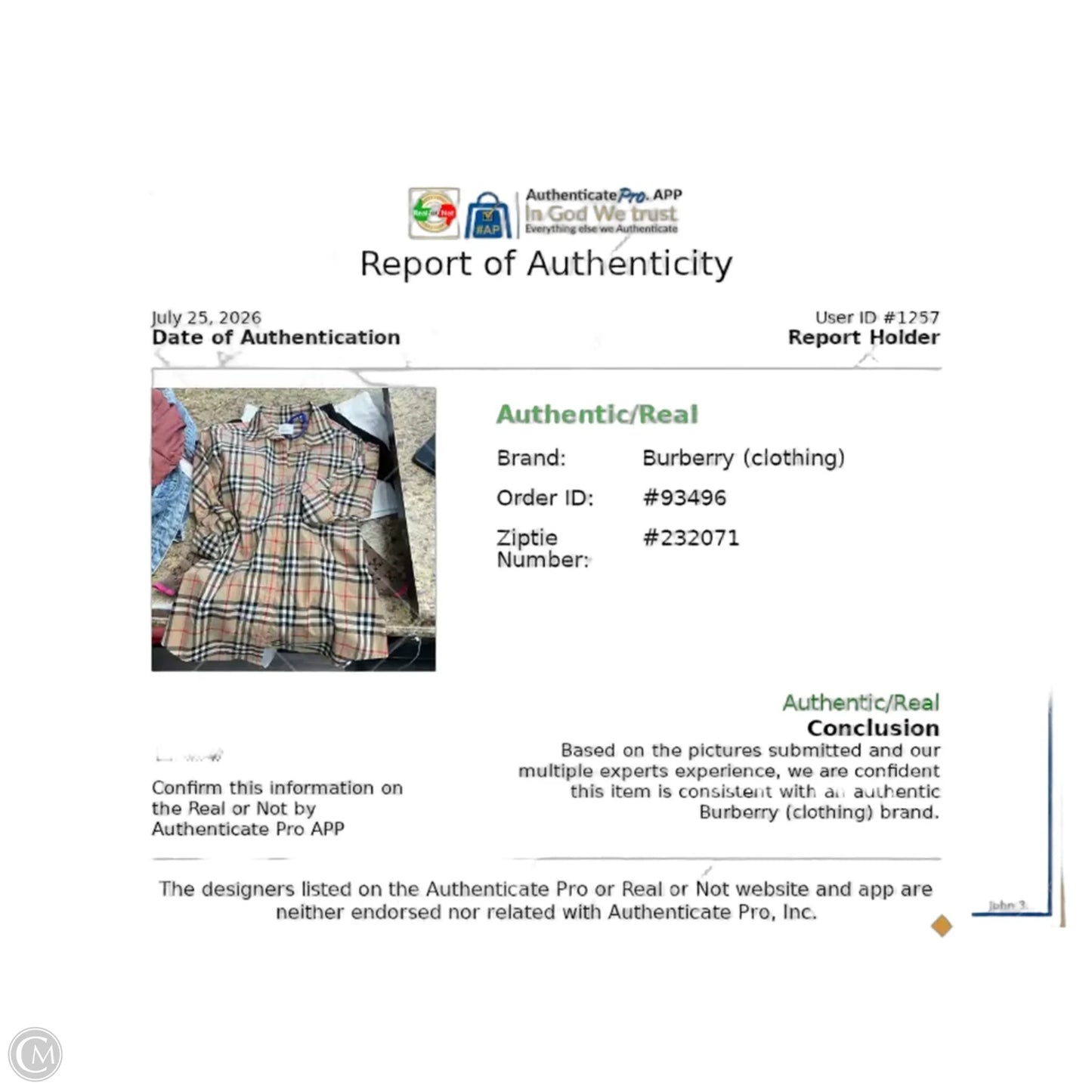 Blouse Luxury Designer By Burberry In Plaid Pattern, Size: S