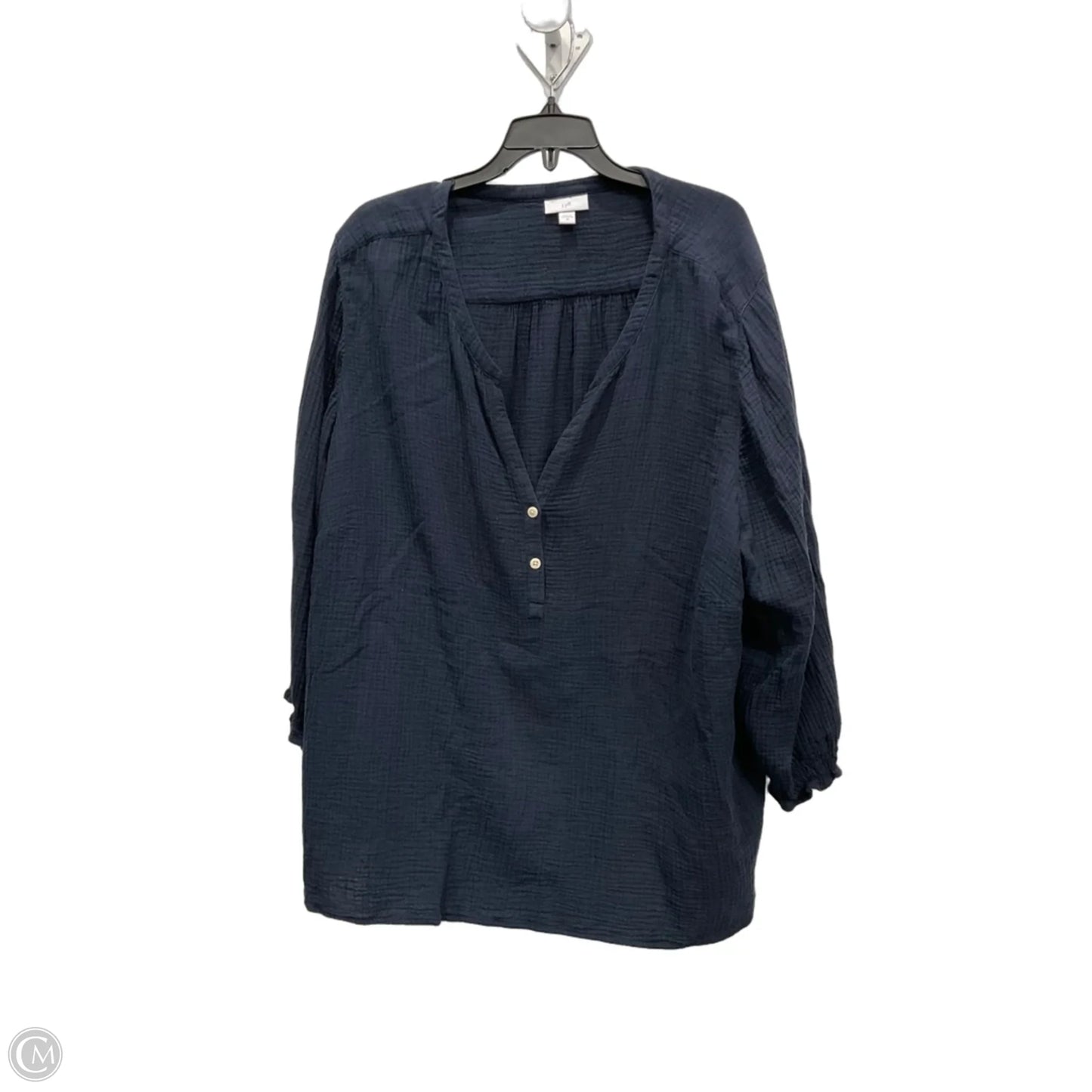 Top Long Sleeve By J. Jill In Navy, Size: 3x