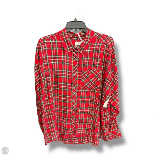 Blouse Long Sleeve By Vineyard Vines In Plaid Pattern, Size: M