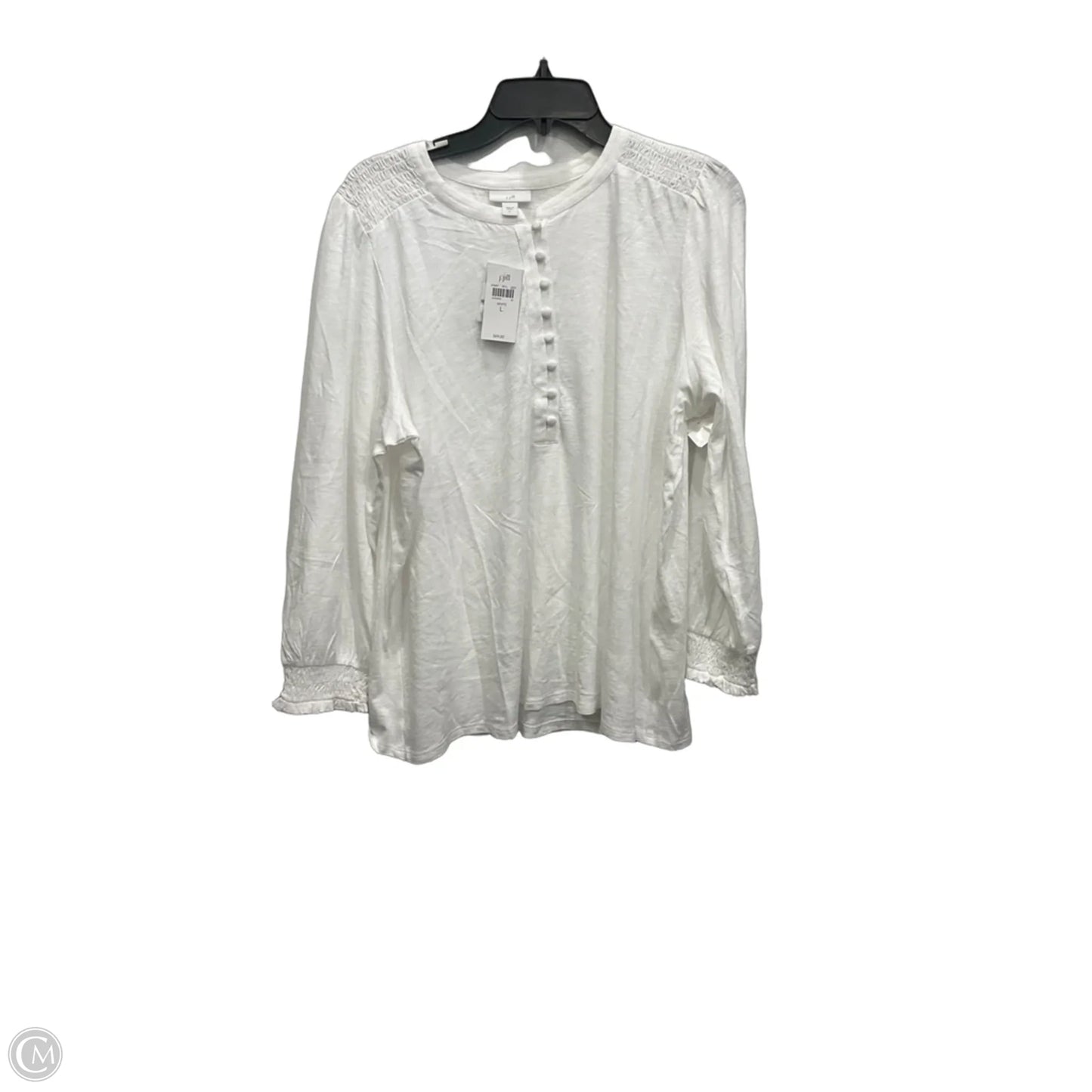 Top Long Sleeve Basic By J. Jill In White, Size: L