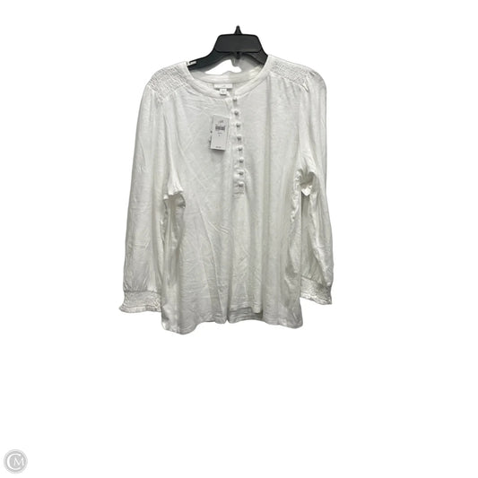 Top Long Sleeve Basic By J. Jill In White, Size: L