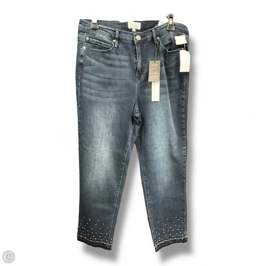 Jeans Straight By Nicole By Nicole Miller In Blue Denim, Size: 12