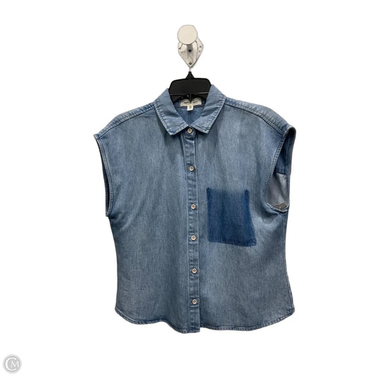 Top Sleeveless By Cloth & Stone In Blue Denim, Size: S