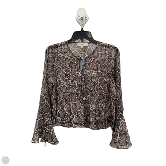 Top Long Sleeve By Loft In Snakeskin Print, Size: Sp