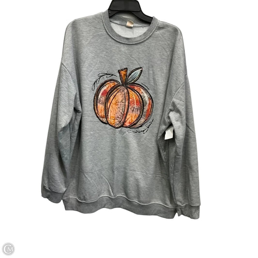 Sweatshirt Crewneck By Clothes Mentor In Grey, Size: 4x