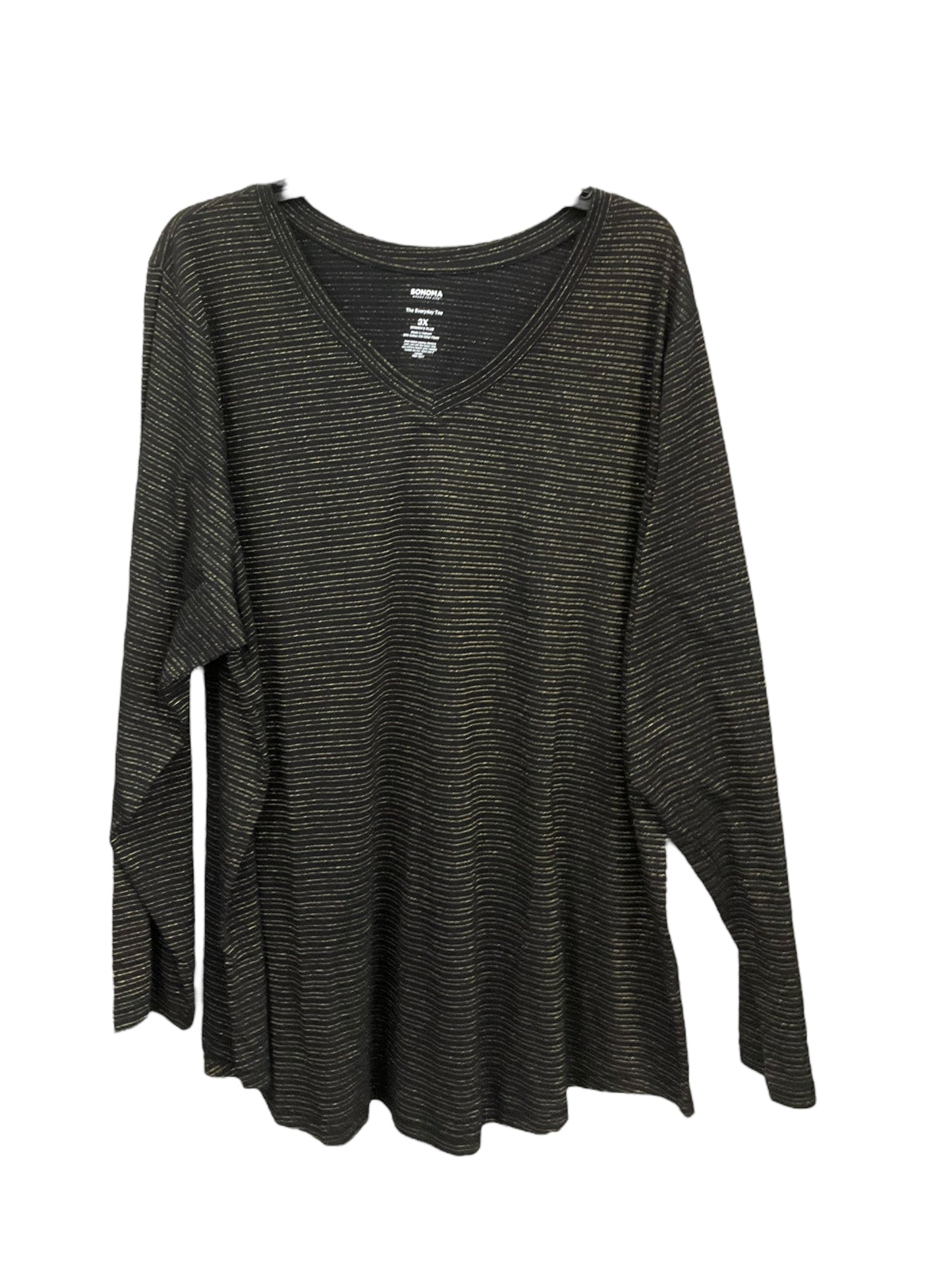 Black & Gold Top Long Sleeve Sonoma, Size 3x