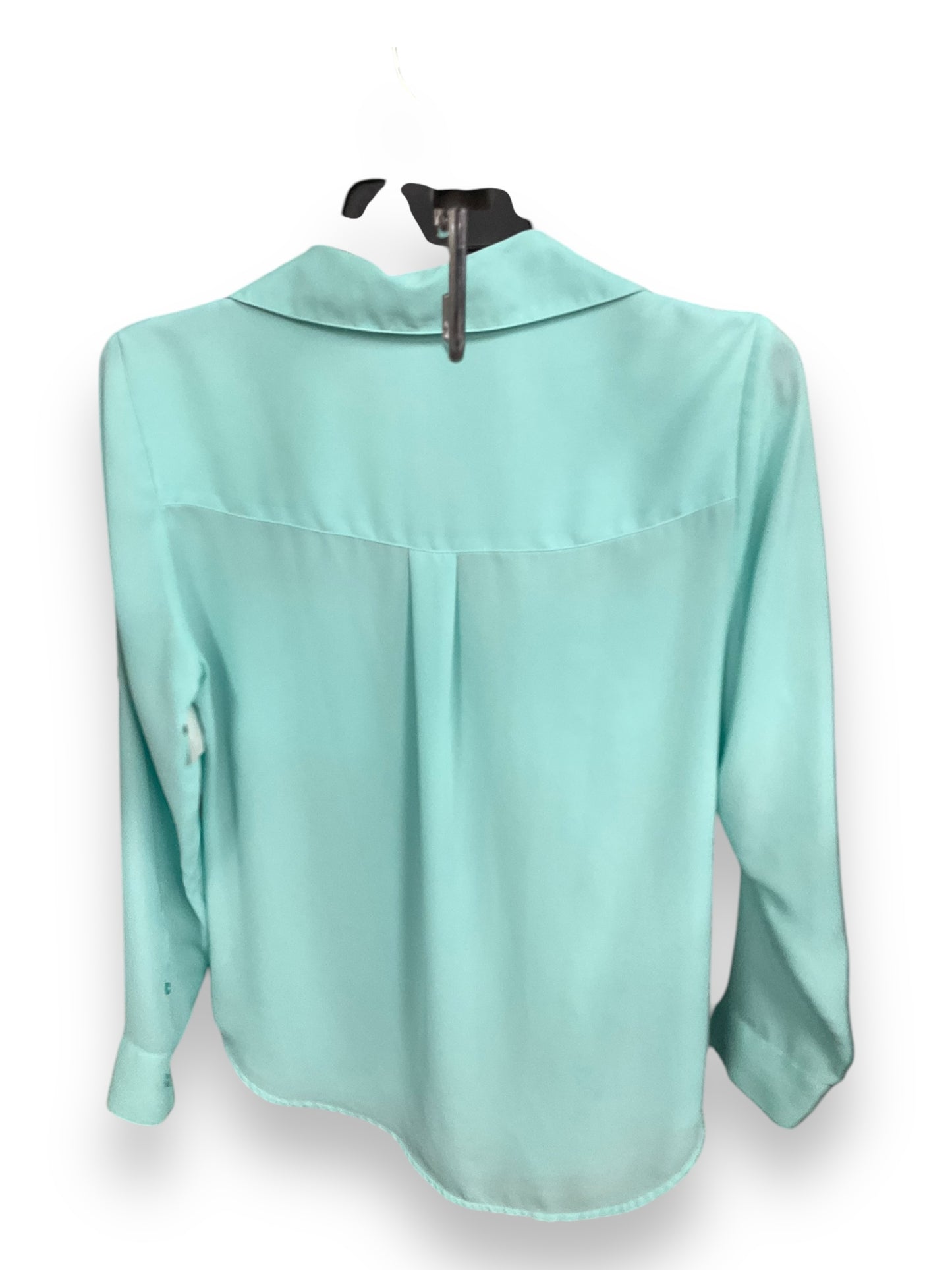 Blouse Long Sleeve By Express In Aqua, Size: S