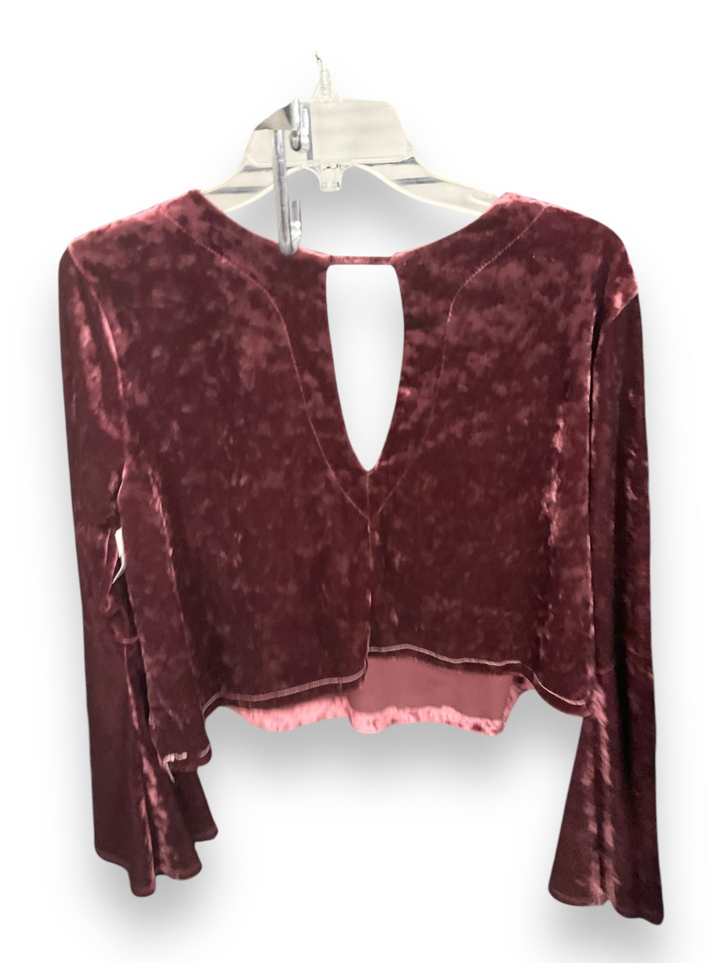 Top Long Sleeve By Ana In Burgundy, Size: L