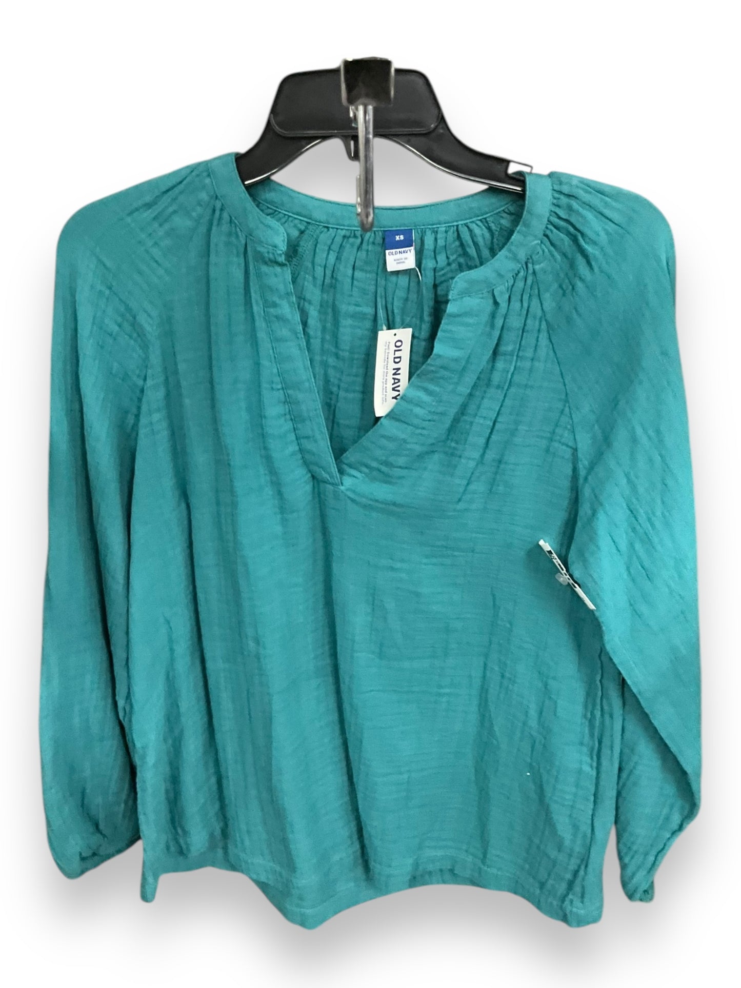 Top Long Sleeve By Old Navy In Teal, Size: Xs