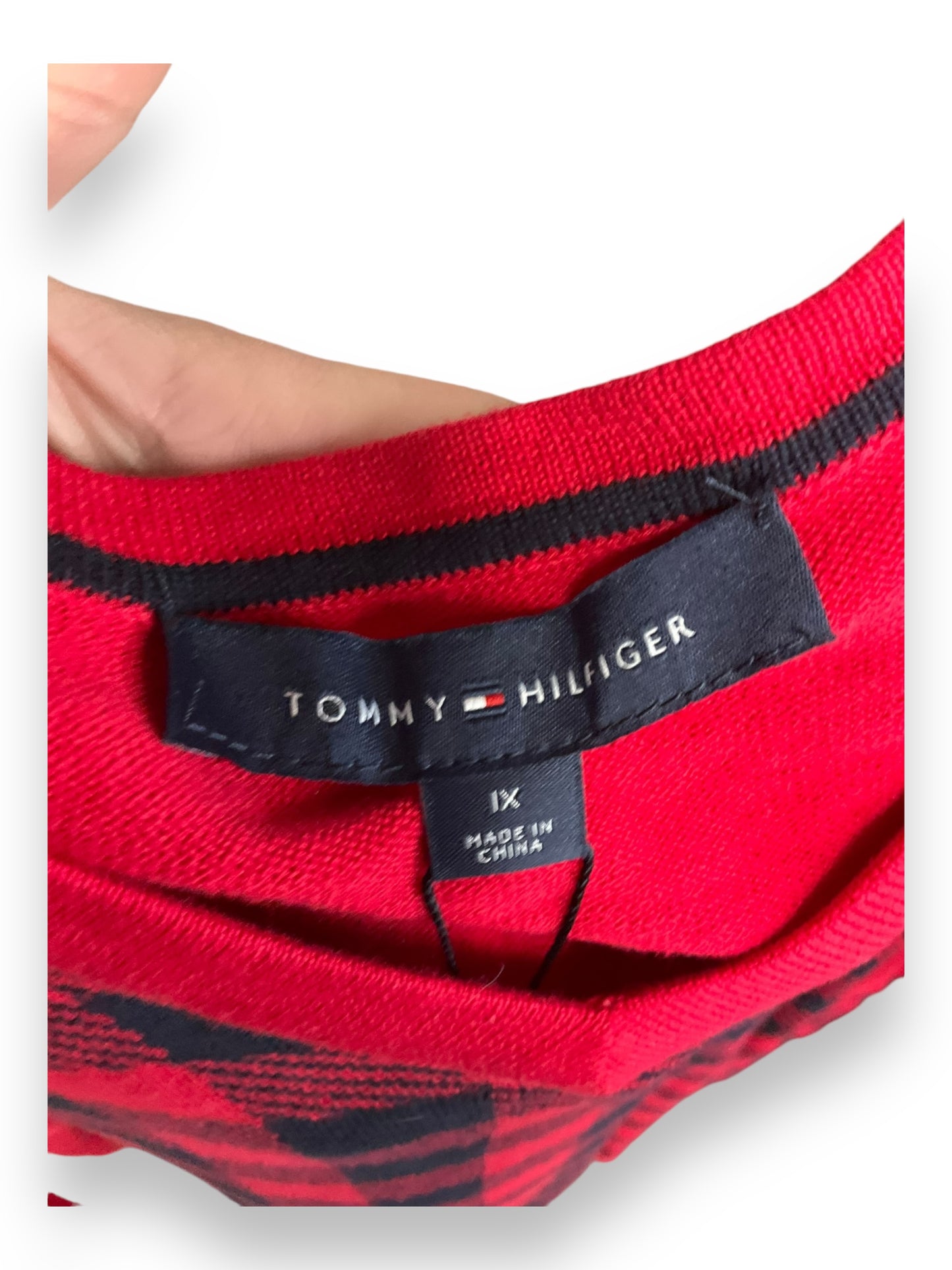 Sweater By Tommy Hilfiger In Red, Size: 1x