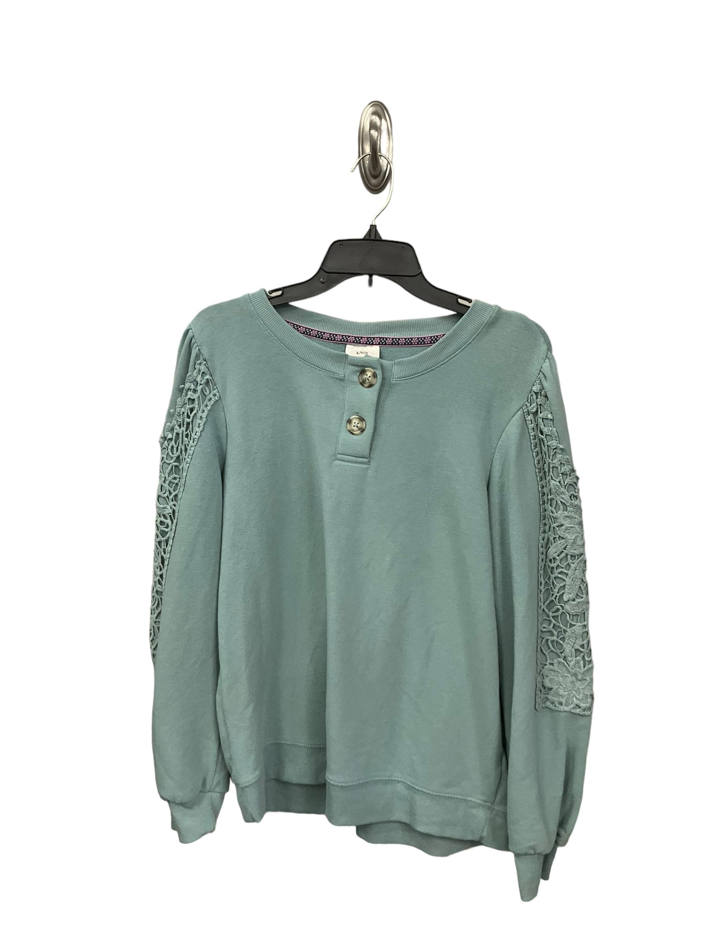 Top Long Sleeve By Knox Rose In Sage, Size: L